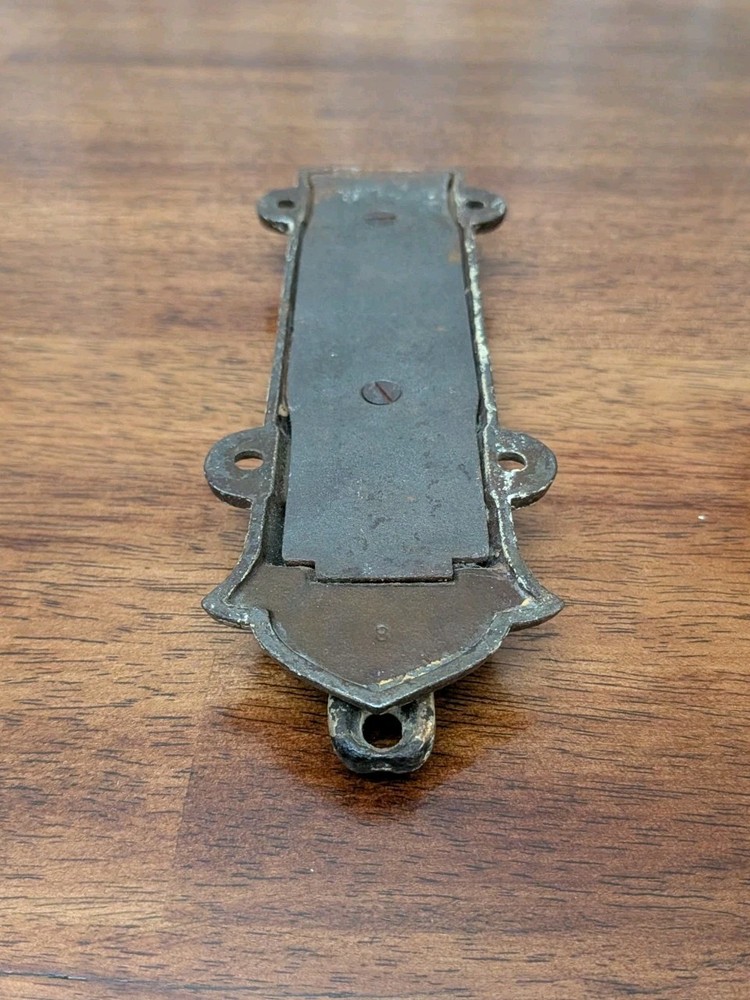 Antique VICTORIAN Spring Loaded Slide Bolt Surface Door Latch Hardware