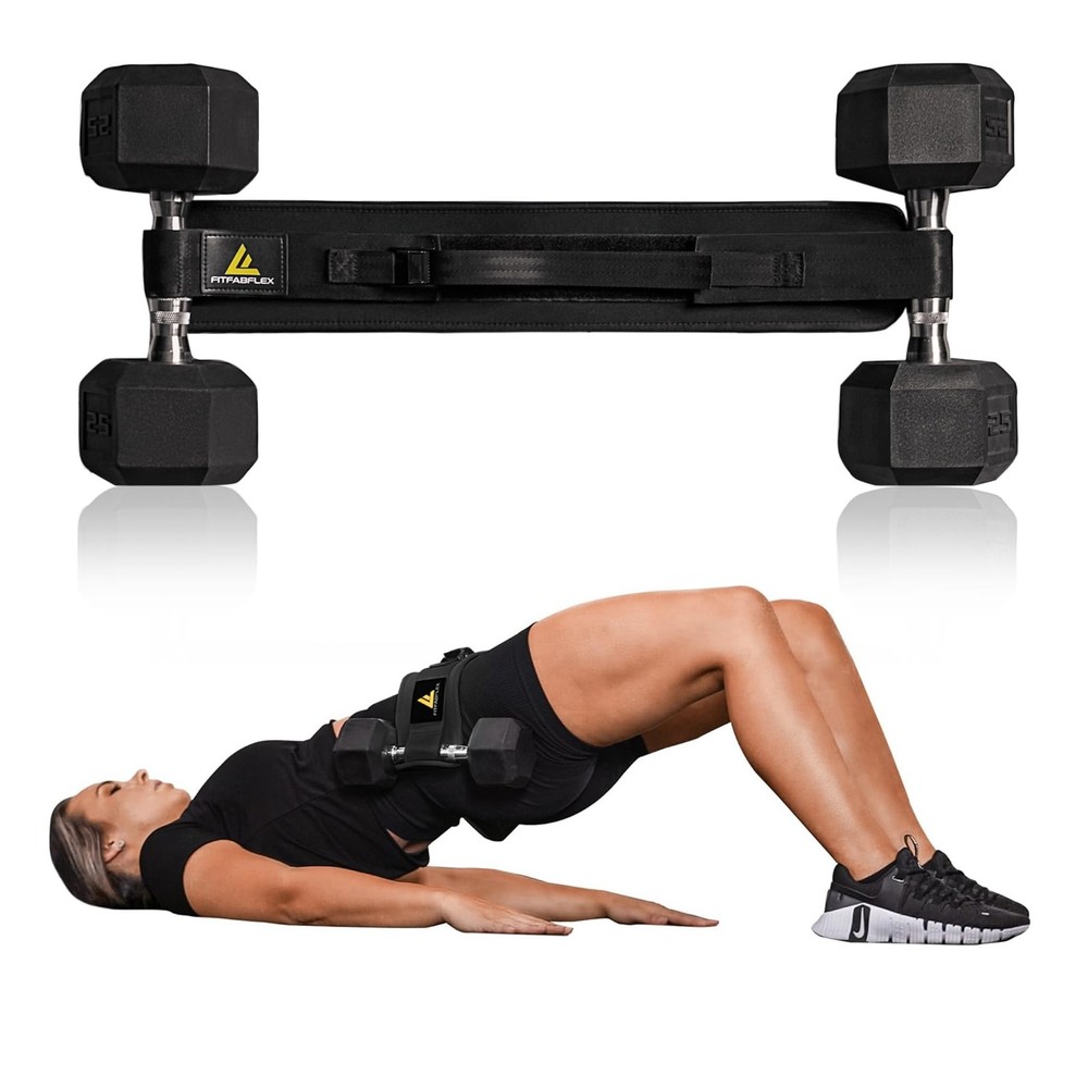 Exercise Hip Thrust Belt for Weights, Glute Workout Equipment, Adjustable Hip...