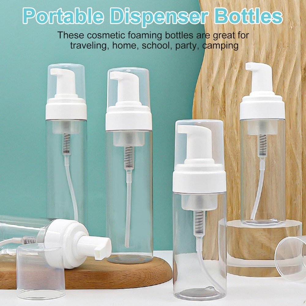 3Pcs 100ML 3.4oz Empty Clear Plastic Press Foaming Soap Pump Dispensers Spray...