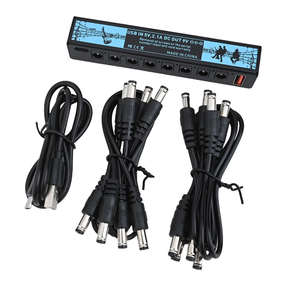 Complete Package Guitar Pedals Power Supply with USB and Connection Cables