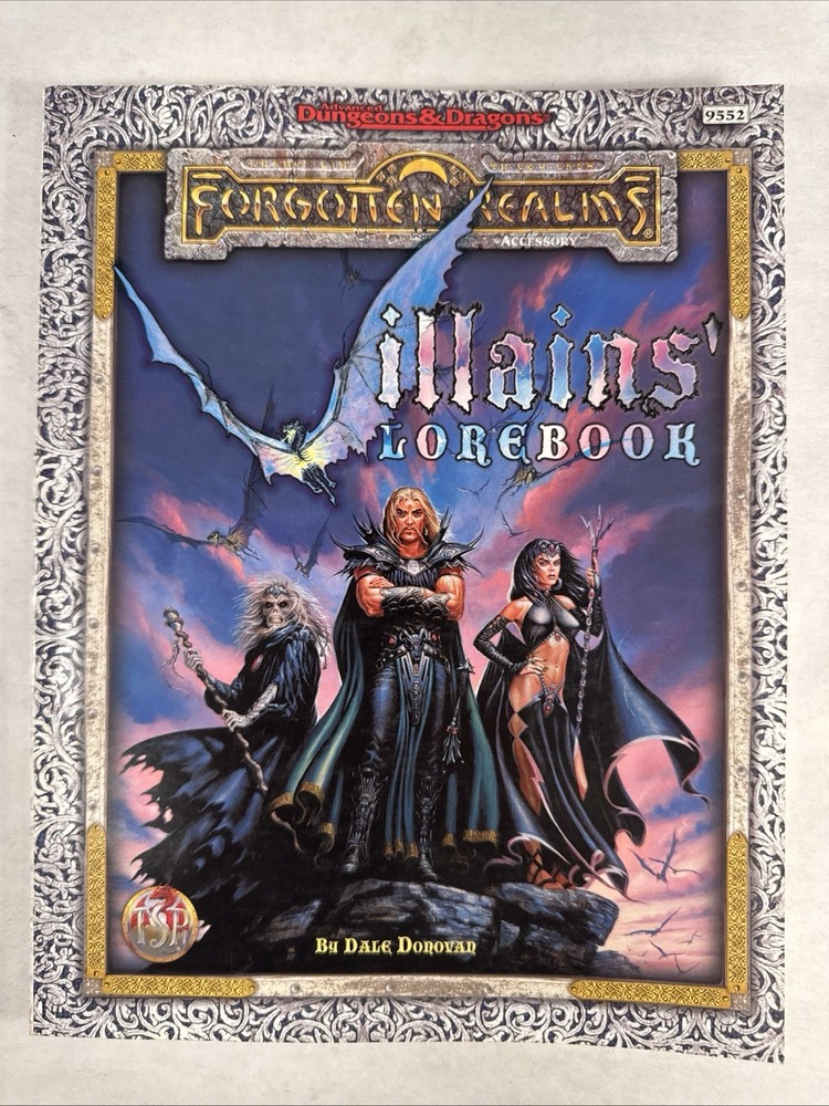 TSR Forgotten Realms Villains' Lorebook VG+ Original