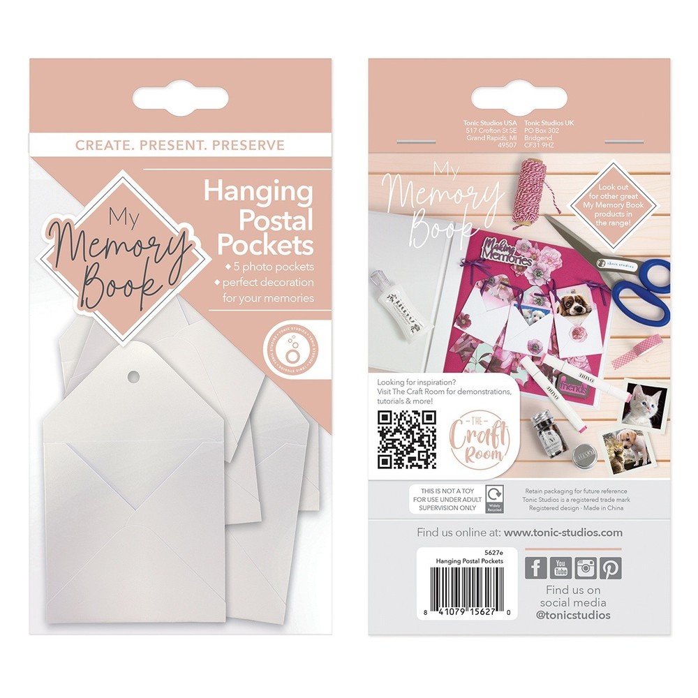 Tonic Studios My Memory Book Hanging Postal Pockets-5 Pieces