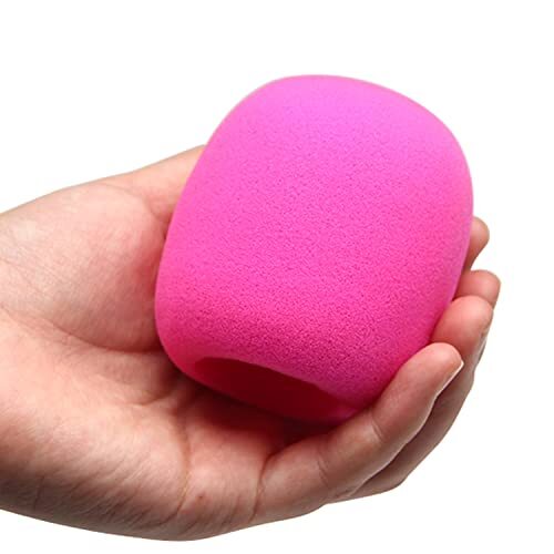2Pcs Microphone Covers Foam Mic Cover Handheld Microphone Windscreen Pink