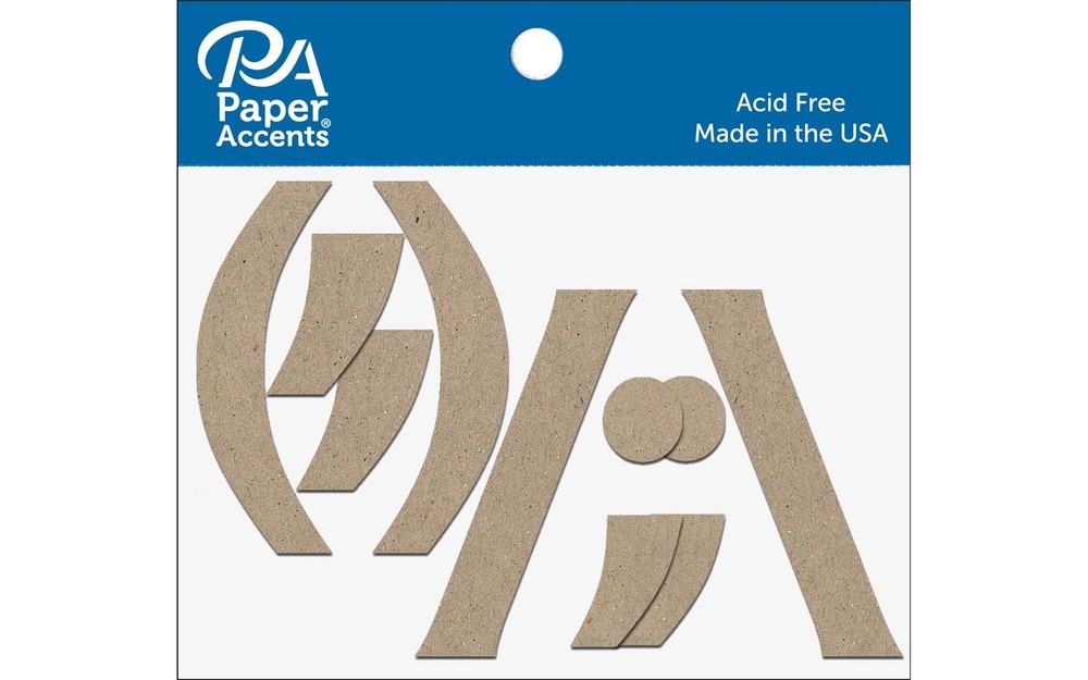 Chipboard Punctuation 4" 2ea(,)/" Natural