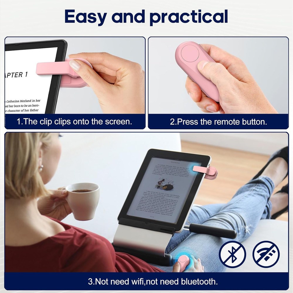 Remote Control Page Turner for Kindle Paperwhite Oasis Kobo Ereaders, Camera Cam