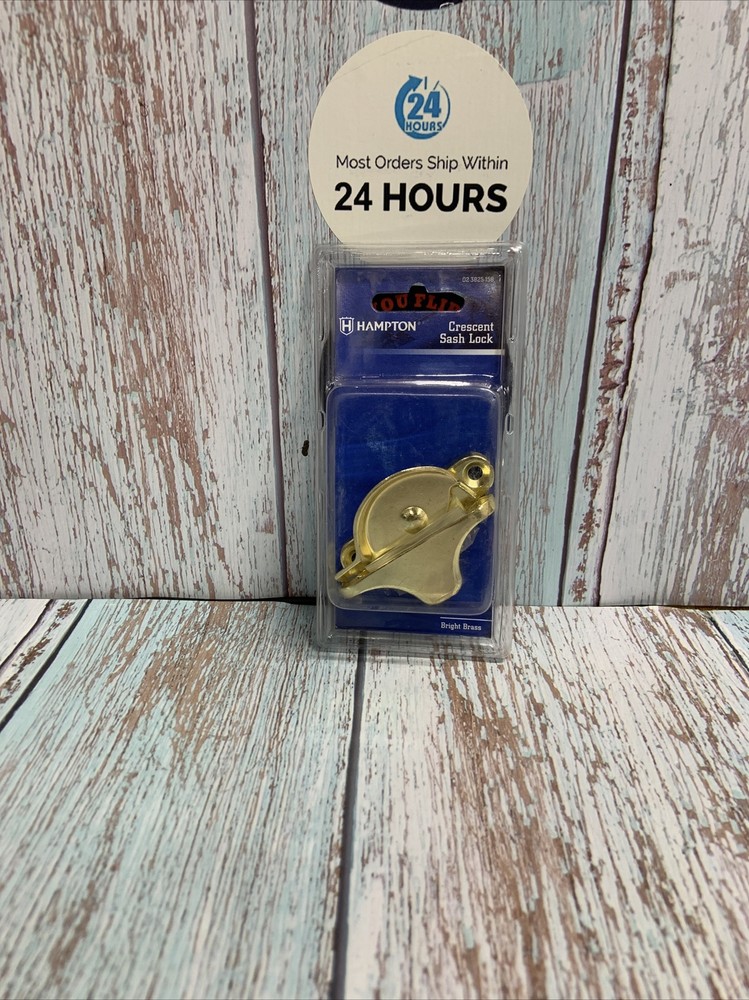 Crescent Sash Lock Bright Brass Security Hardware double hung window