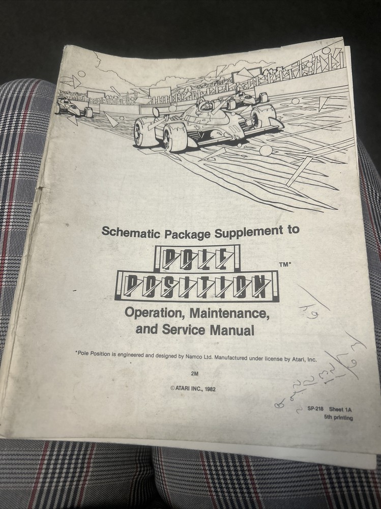 Atari POLE POSITION Arcade Video Game Manual Schematic  - good used original