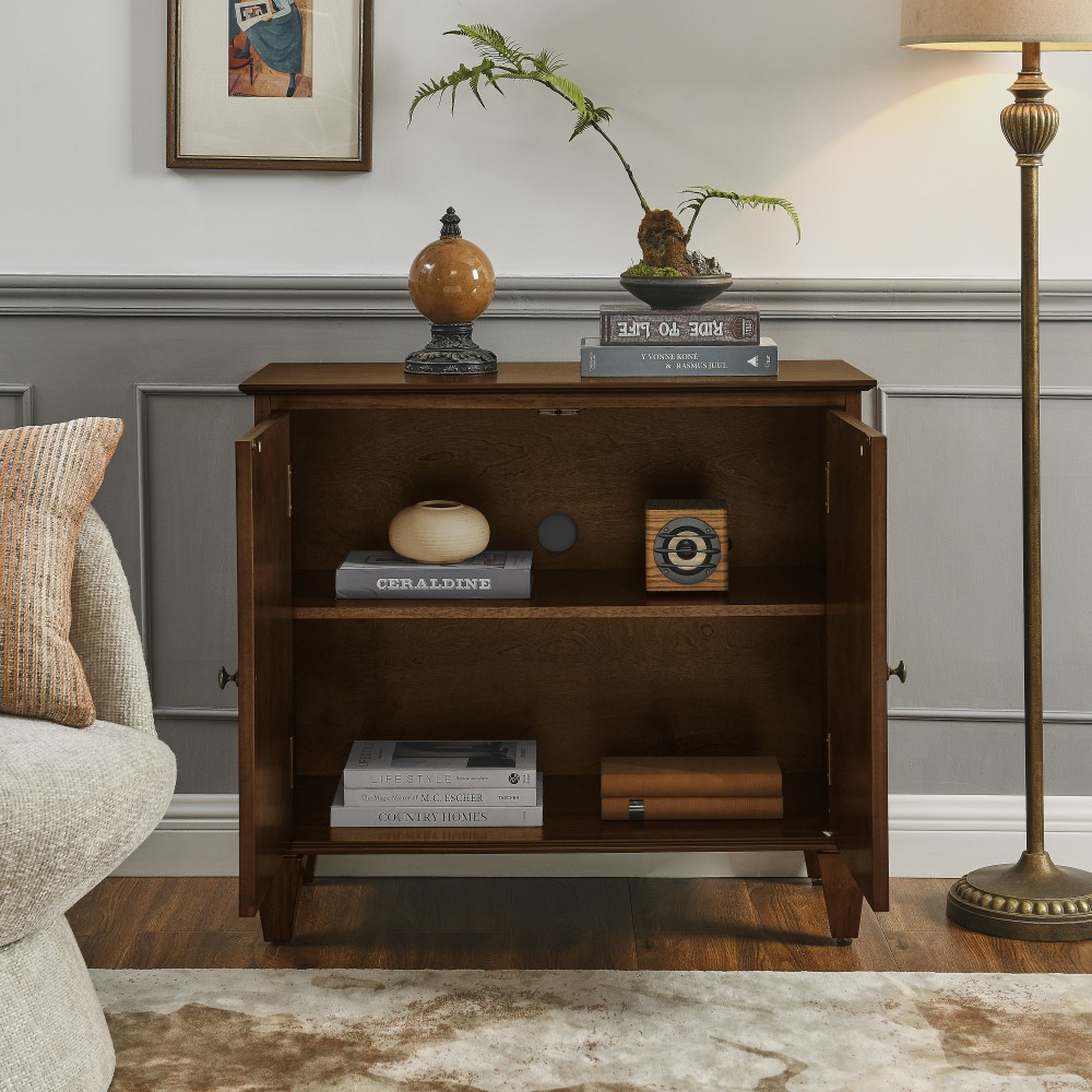Vintage Wooden Sideboard with Storage Functionality Crafted from Walnut Wood