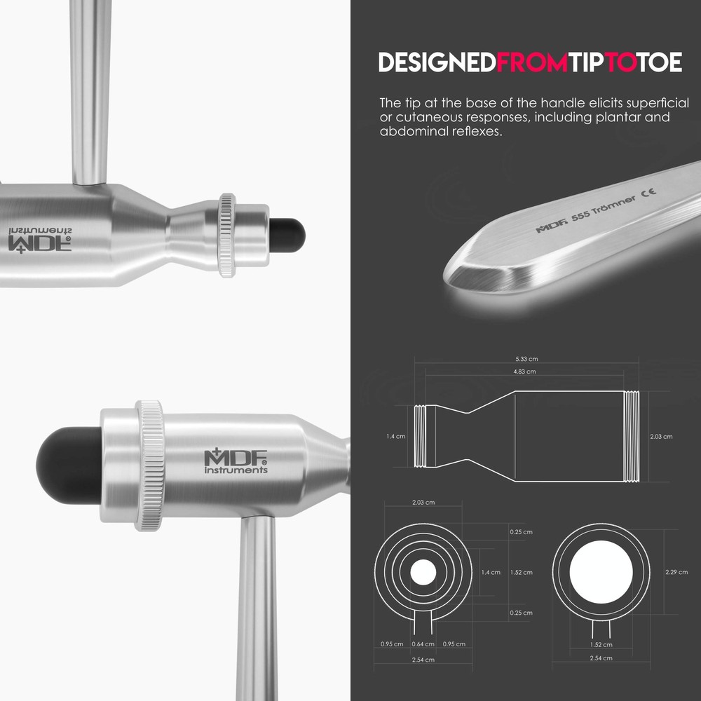 MDF Instruments, Tromner Neurological Reflex Hammer with Pointed tip Handle ...