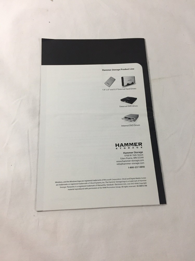 Hammer Storage ~ Internal 16X DVD Writer ~ Installation Guide M9
