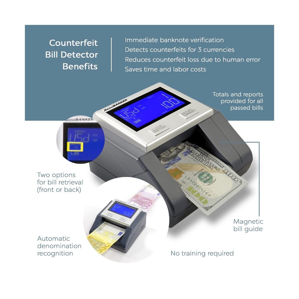 AccuBANKER D585 Multi-Scanix Counterfeit Currency Detector, Multi-Orientation...