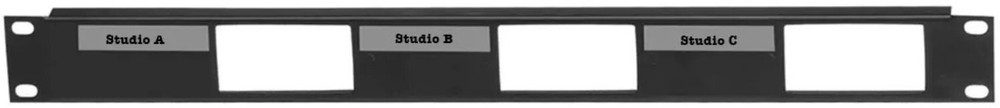 Lowell D3P-ID-1 1U Rack Panel for 3 Decorator Devices, Smooth Black