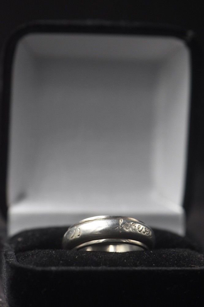 Vintage Sterling Silver- "My Love Is Forever 3" Statement Ring