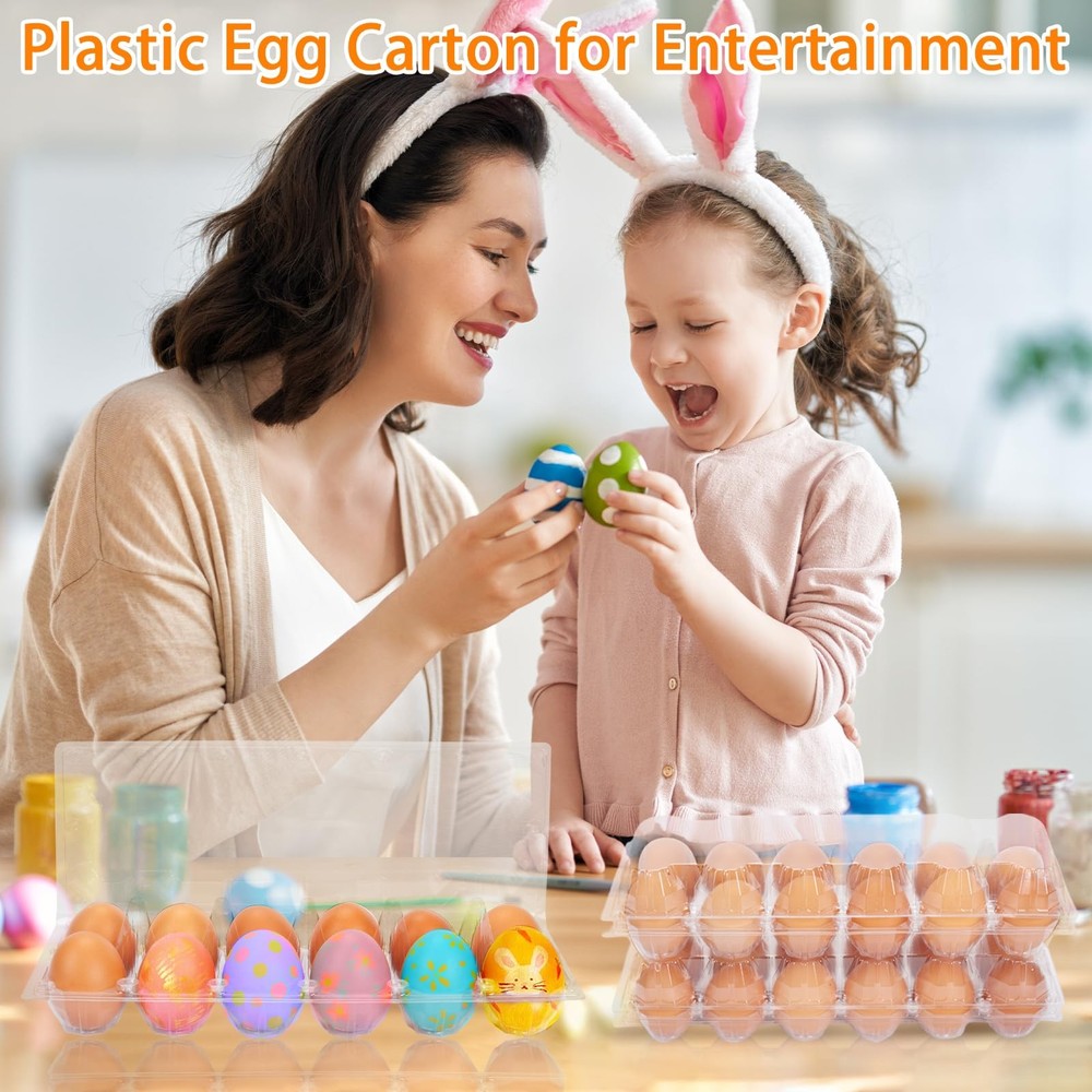 GRRONZEE 120 Pack Egg Cartons Cheap Bulk 12 Count Medium, Clear