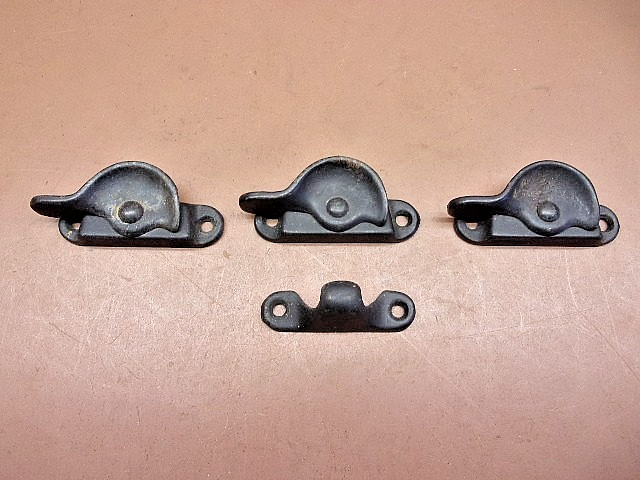 Three (3) Vintage Cast Iron Window Sash Locks One Complete Set Architectural