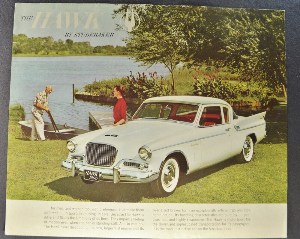 1960 Studebaker Hawk Coupe Sales Brochure Sheet Nice Original 60