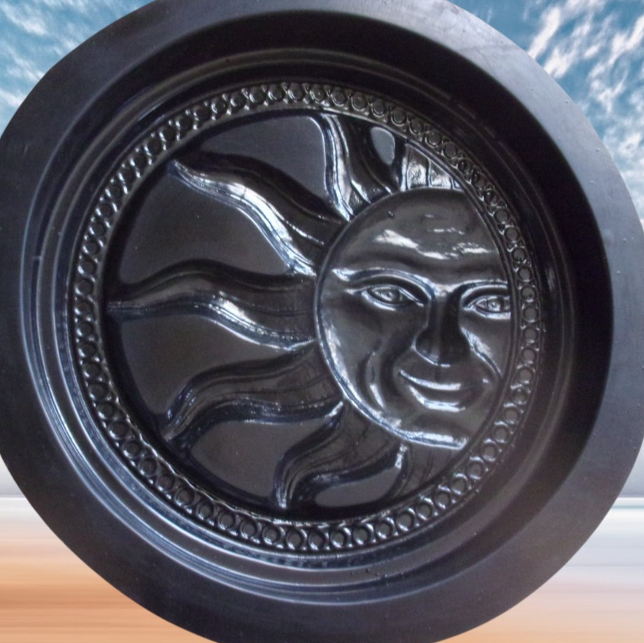 Sun steppingstone mold concrete plaster cement plastic eclipse mould 13" x 2"
