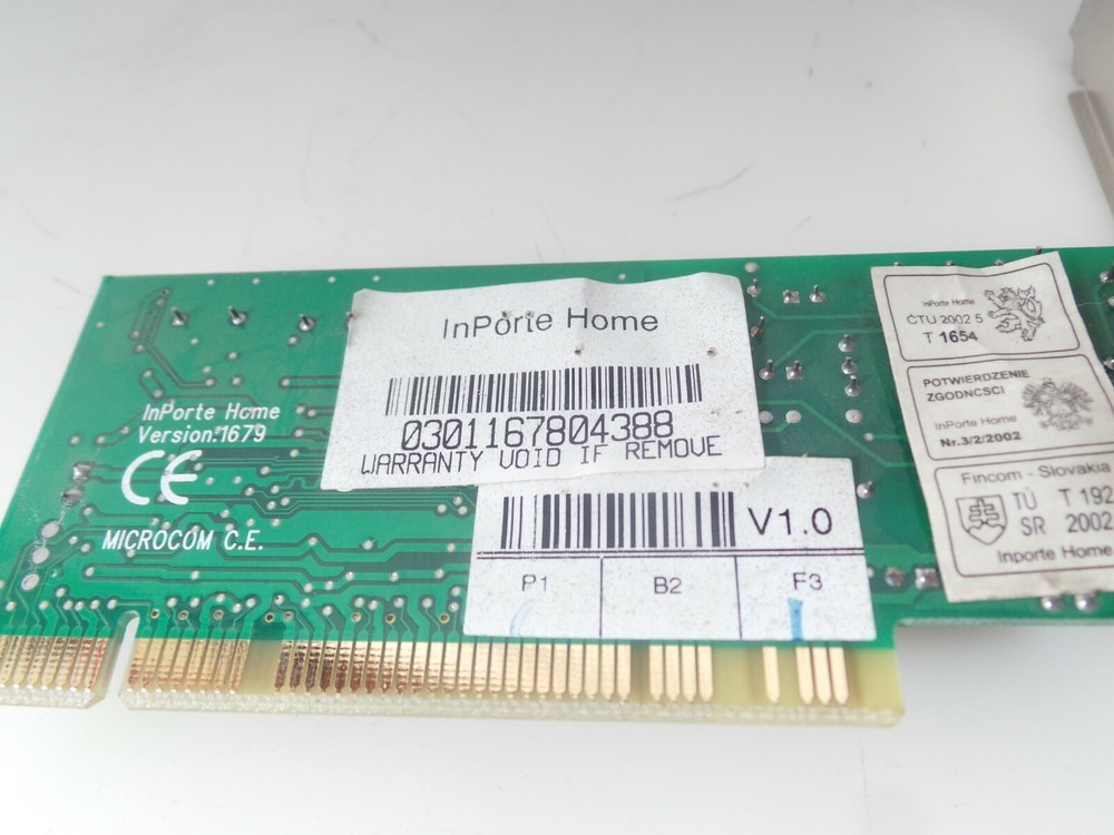 Microcom InPorte Home PCI version:1679 Modem Card