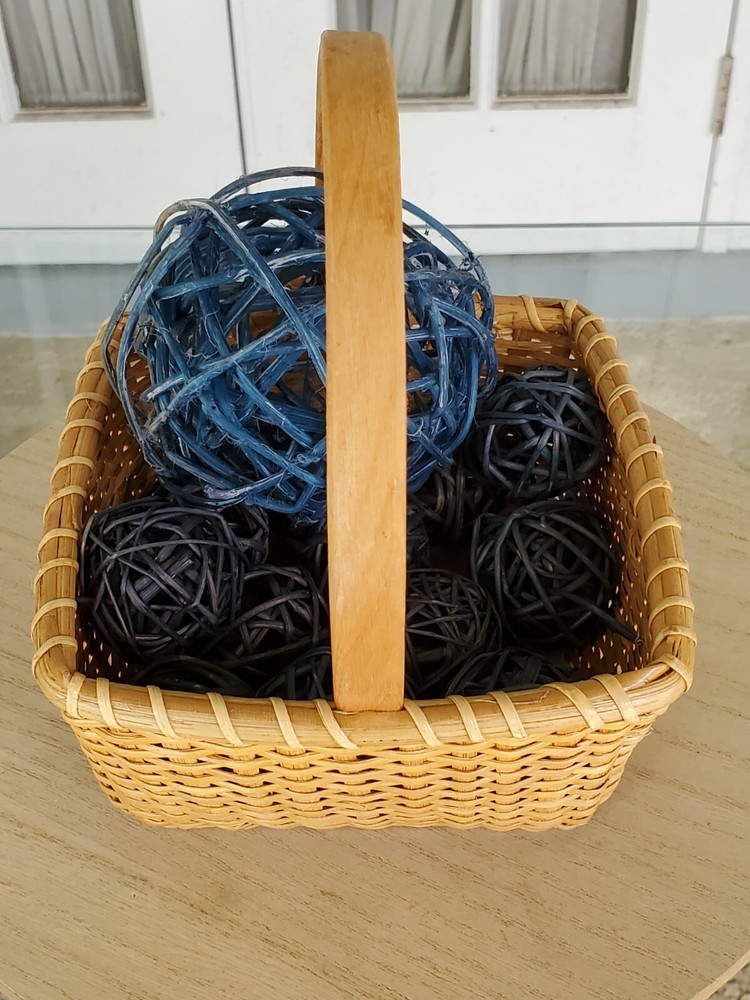 Hand Crafted Basket with Willow Balls, Christmas Tree Shops Home Decor