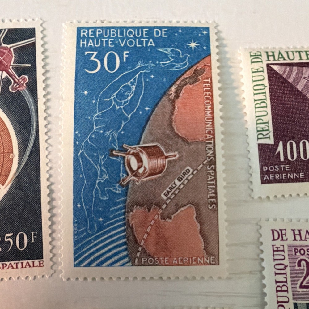French Upper Volta Space Air Mail Stamp Block 5F-250F MNH Multi-Color