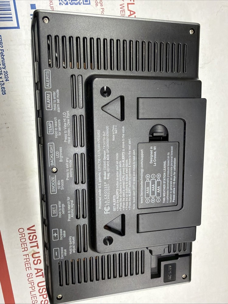 La Crosse Technology C85845 Color Wireless Forecast Atomic Clock No Charger