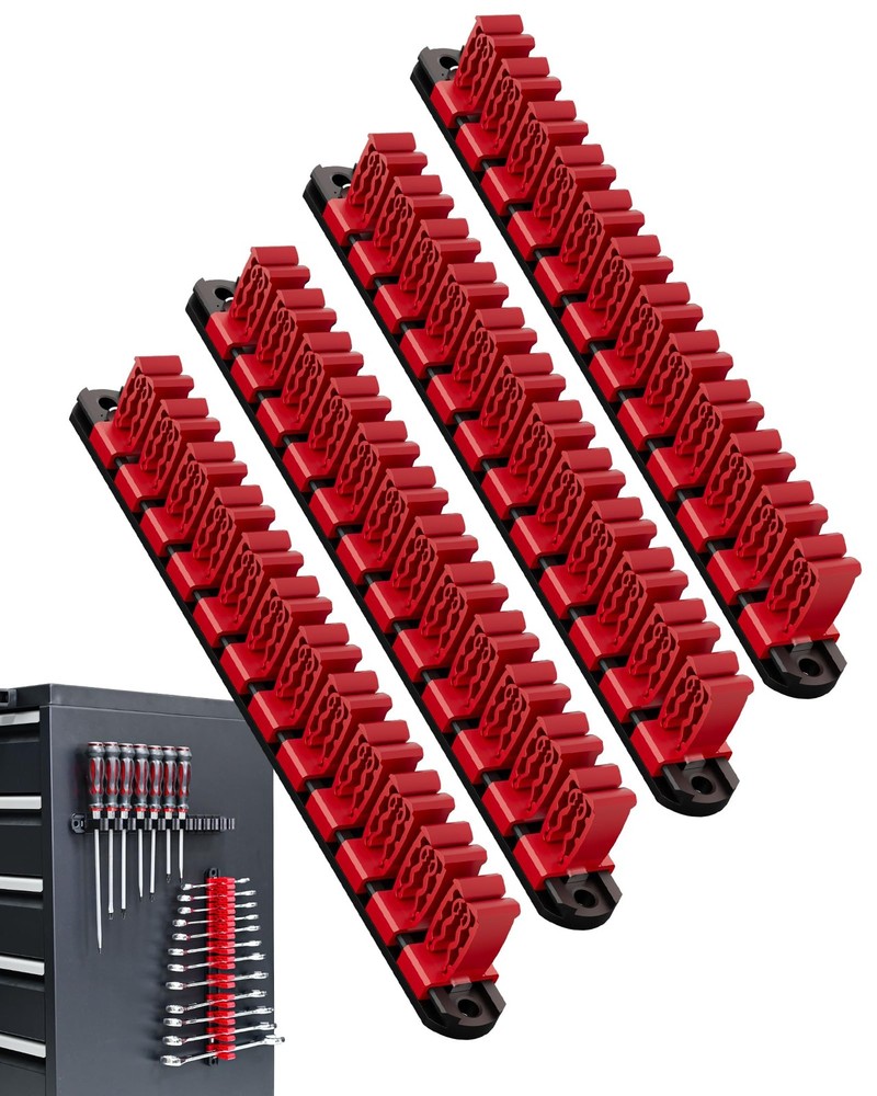 4-Pack Magnetic Tool Organizer - Holds 48 Tools - Gift for Dad & Boyfriend