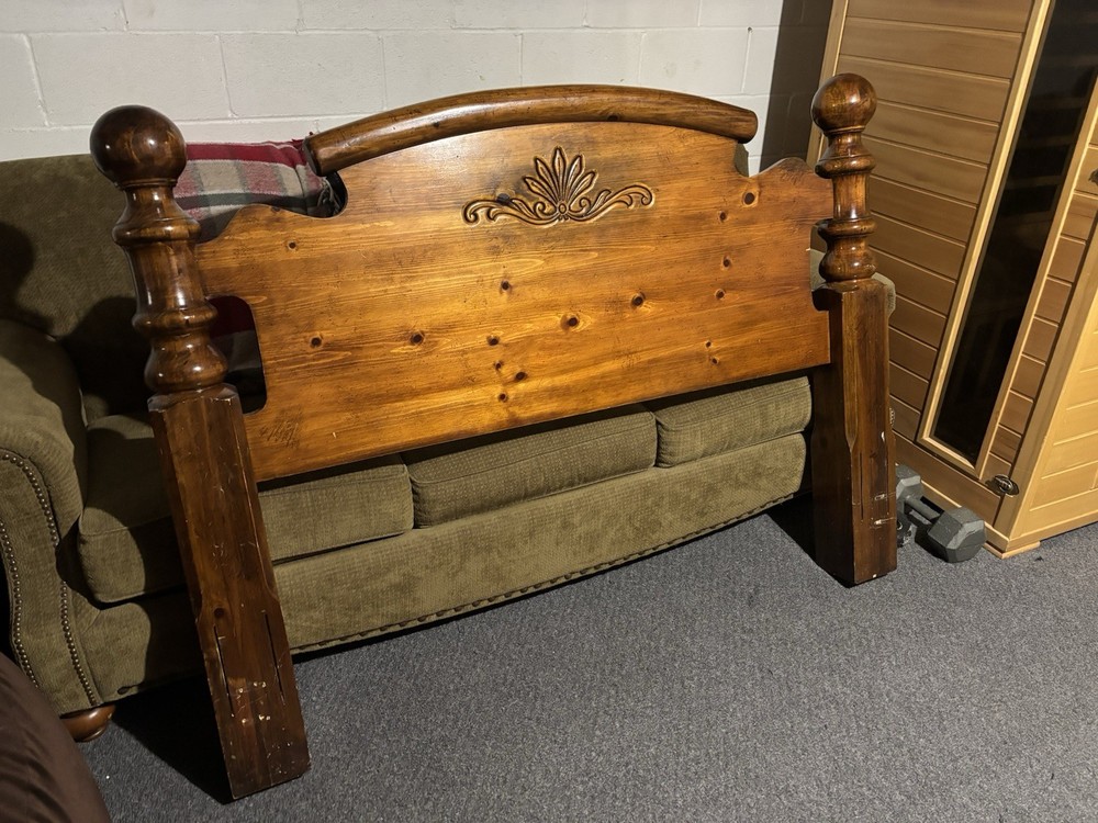 1970s Vintage Solid Wood Headboard