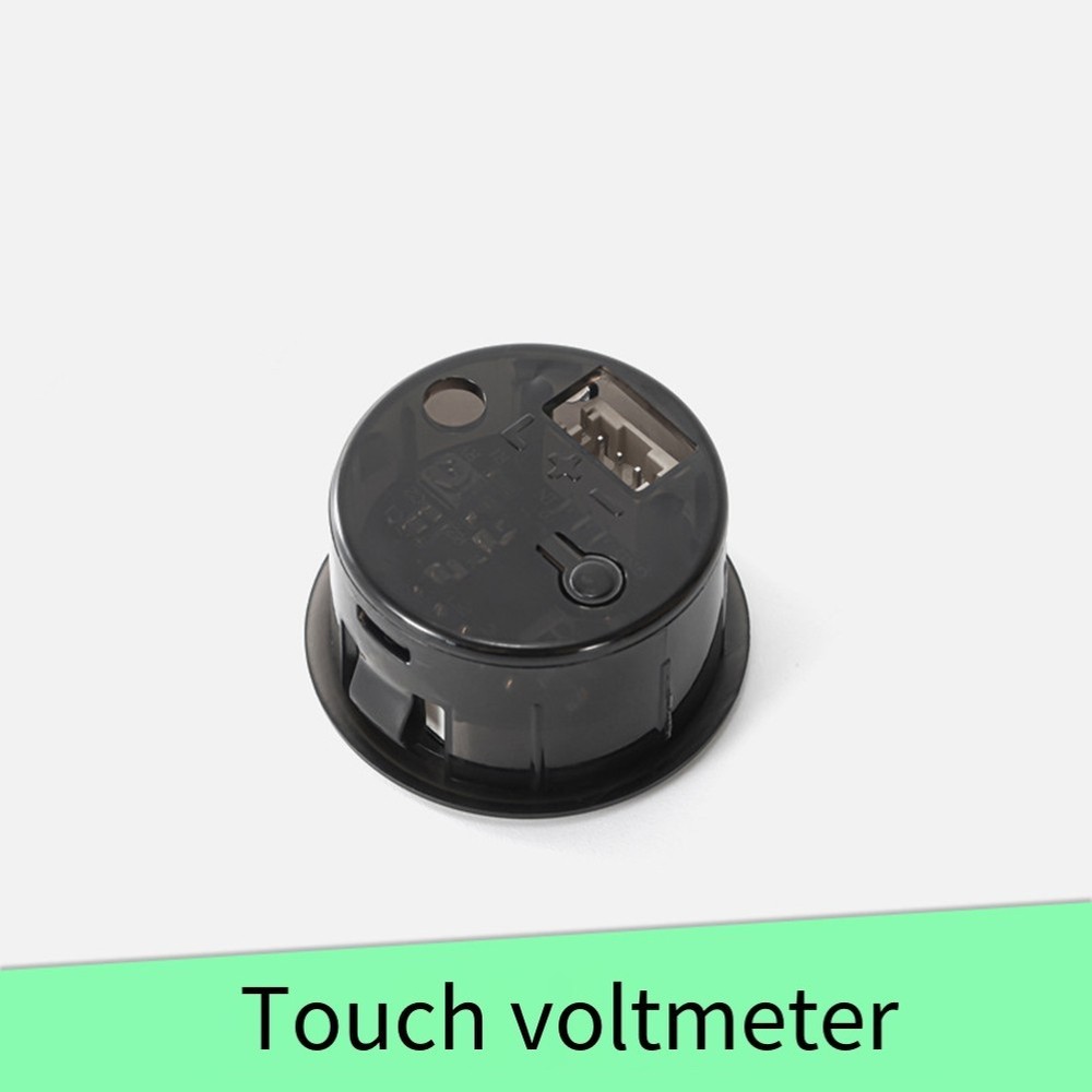 Round Digital Voltmeter with LED Display and Touch Operation for Batteries