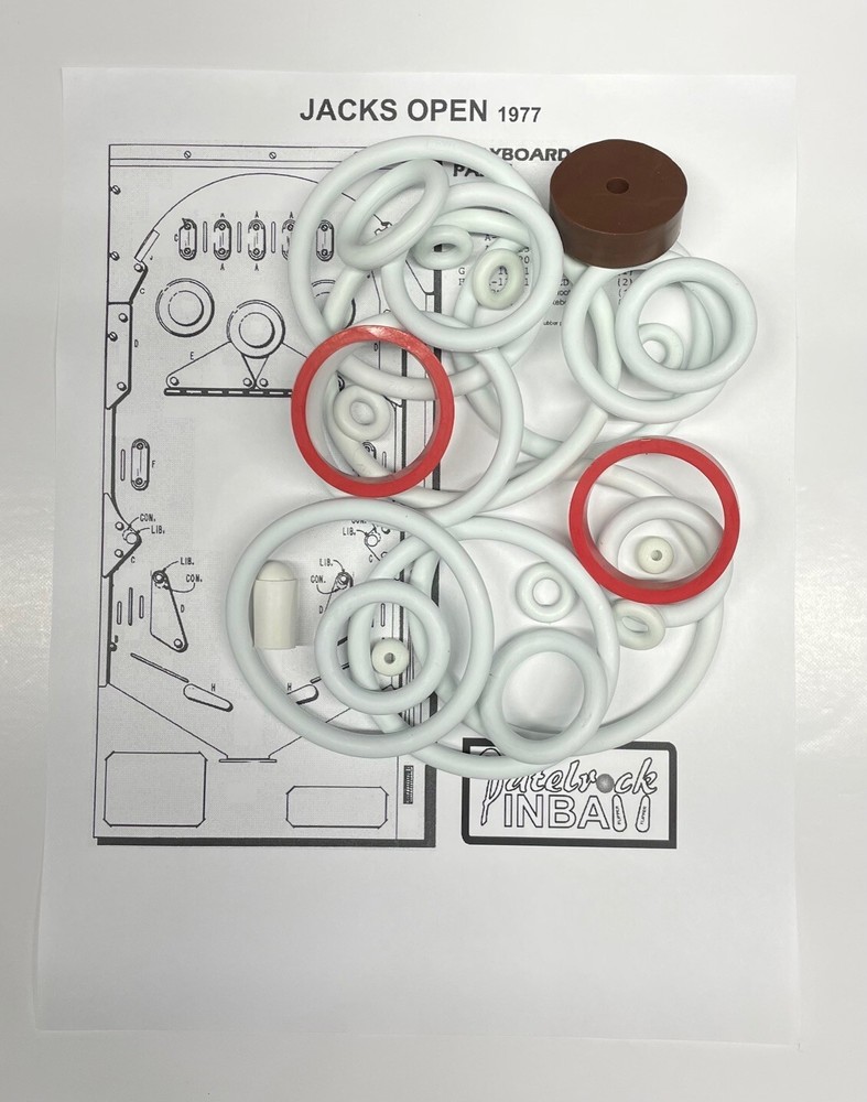 1977 Gottlieb Jack Open Pinball Machine Rubber Ring Kit
