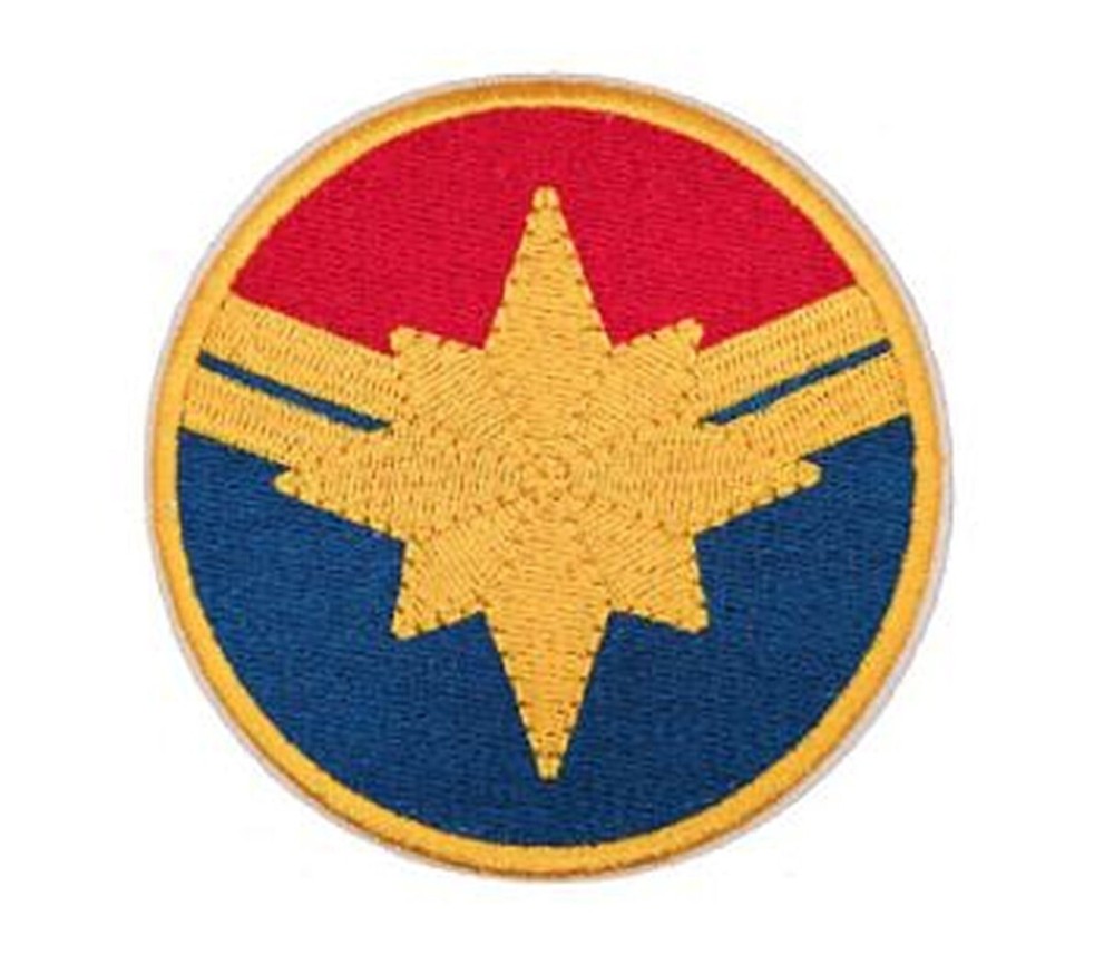 Captain Marvel Round Logo Embroidered 3" Diameter Iron on Patch