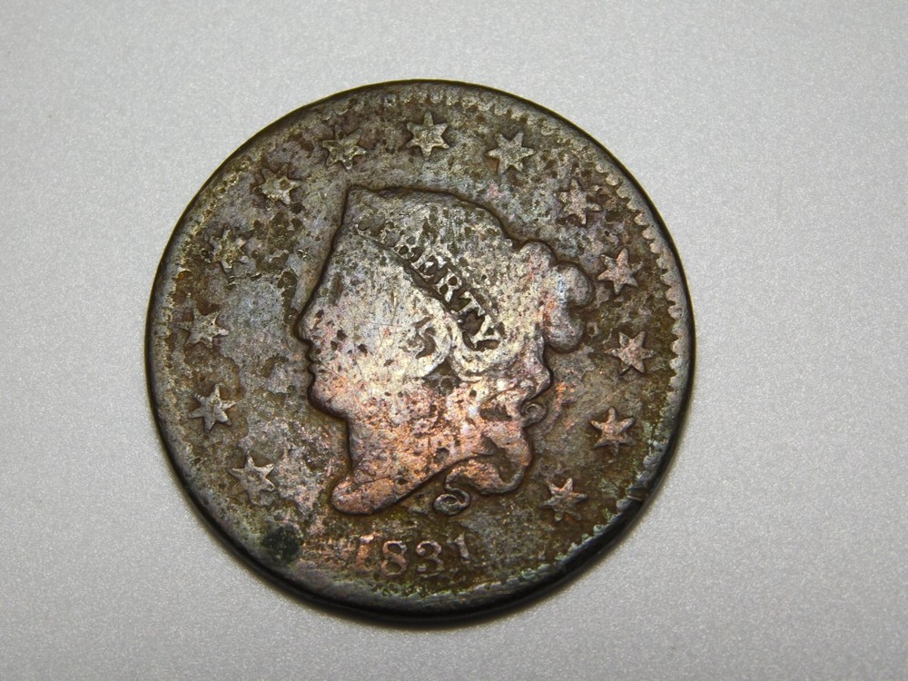 US COINS 1831 CORONET HEAD LARGE CENT