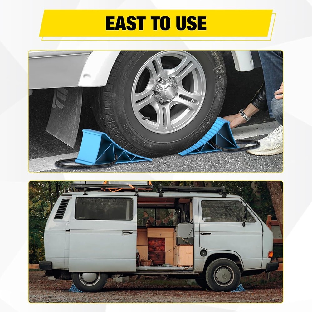 Nilight Wheel Chocks Heavy Duty Wheel Stopper 8.7" x 4.8" x 4.2" 2-Pack