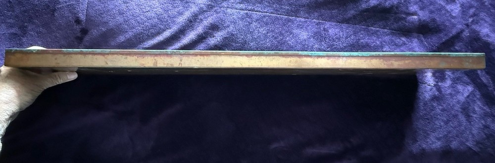 VTG Solid Copper Plant Tray 29”L x 5” W x 1” Rectangular Window Shelf Patina