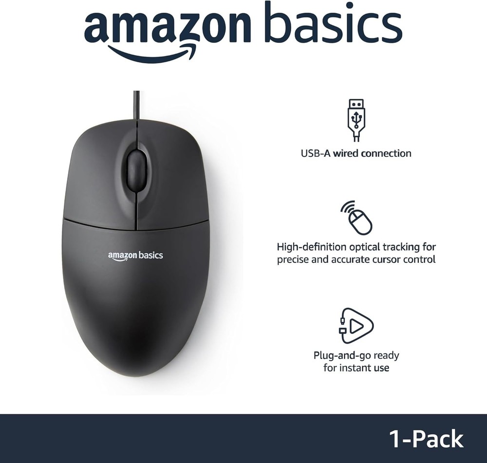 Versatile 3-Button USB Wired Mouse with High-Definition Tracking for All Devices
