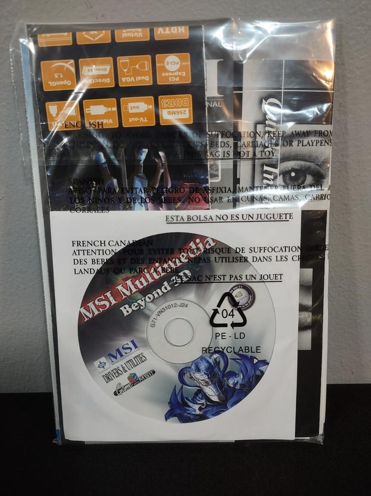 MSI Multimedia Beyond 3D Drivers & Utilities Kit Gaming Software CD Disc W/ Docs