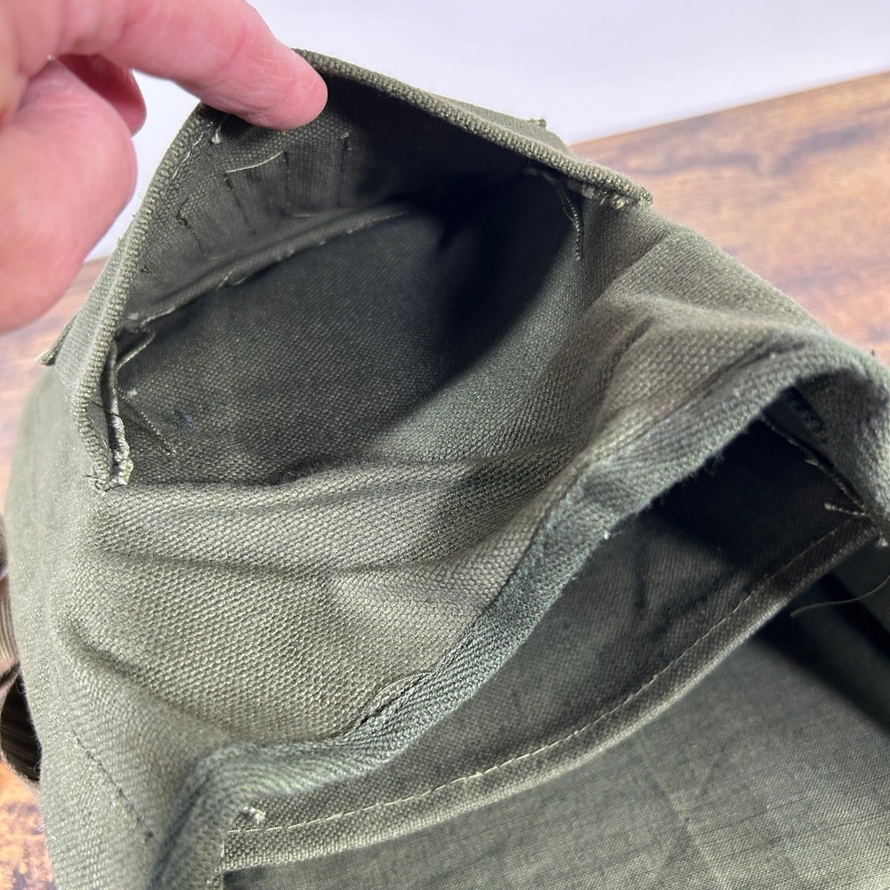 Military Map Case Canvas Bag Structured Back Pockets OD Green