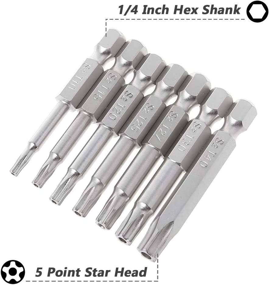 5 Point Security Star Torx Screwdriver Bits Set 14Pcs Security Star Torx Screwdr