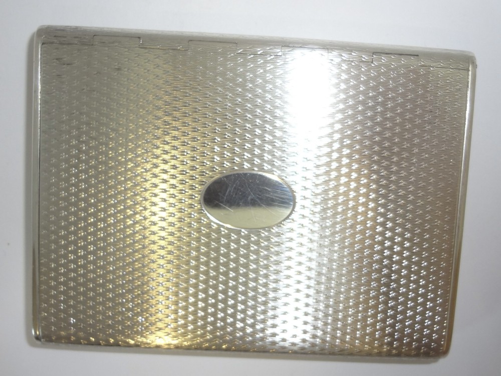 c.1900 Vienna Austria 900 Silver Engine Turned Pattern Cigarette Case