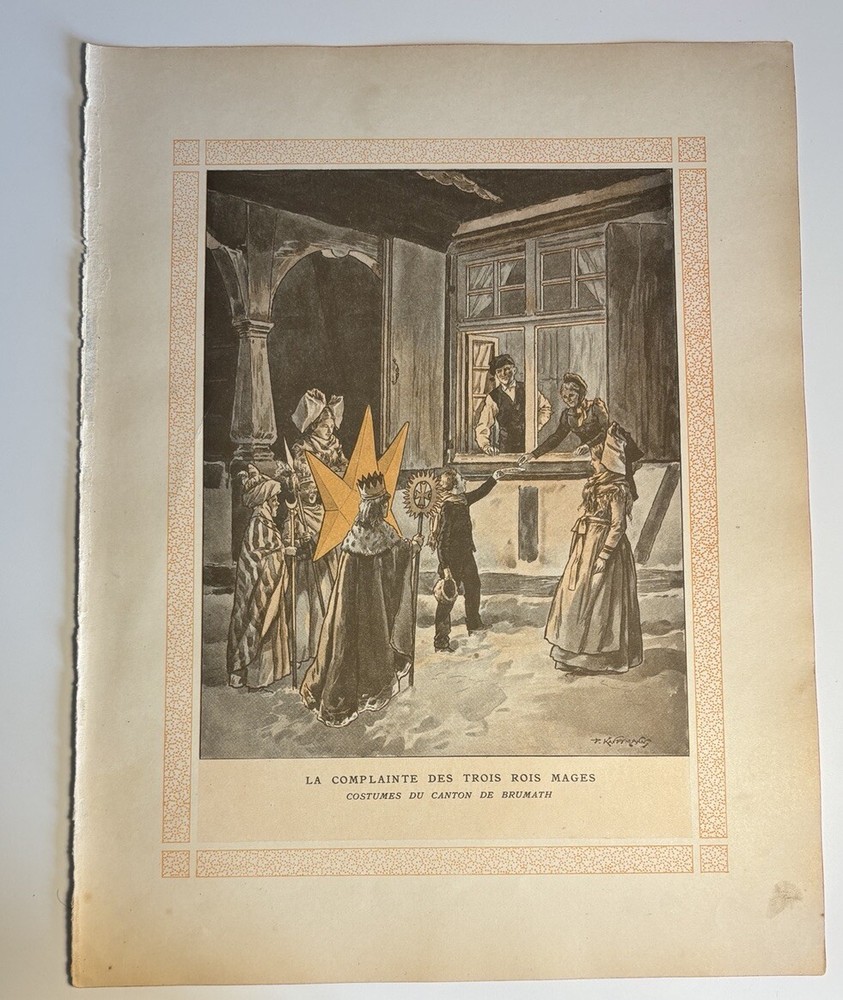Three Wise Men Christmas Lithograph Print