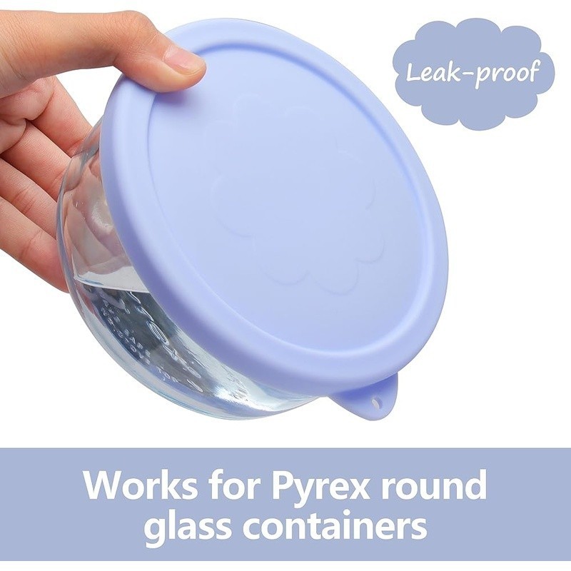 Silicone Replacement Lids Pyrex Bowls Leak Proof Dishwasher Safe Bundle New