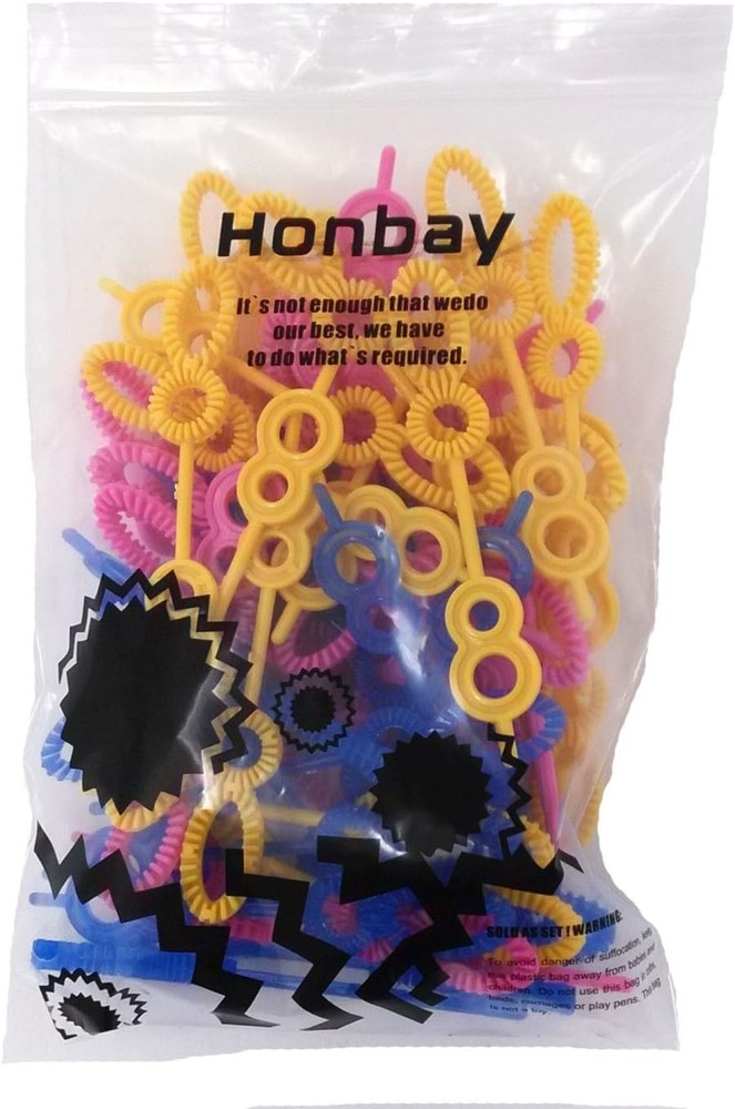 Honbay 50pcs Colorful Multihole Bubble Wands
