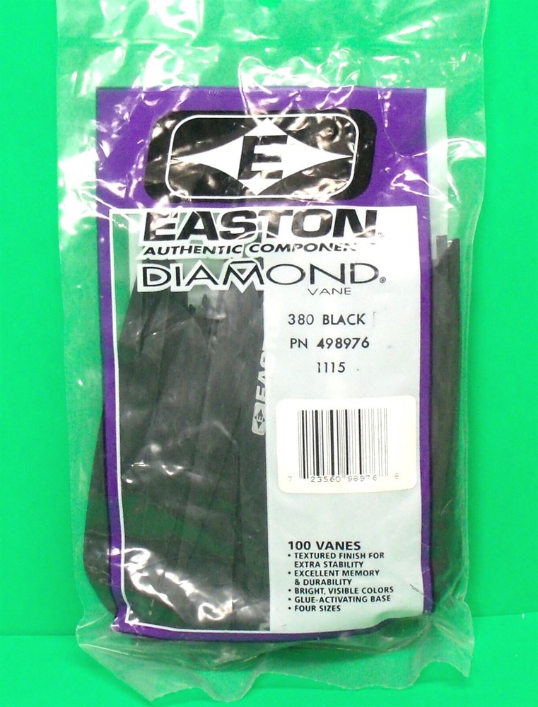 Easton Diamond Vanes - 380 Black - New 100 Pack