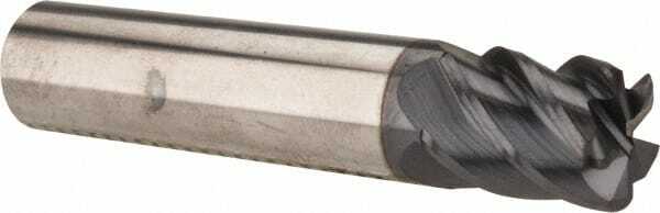 Accupro 1/2" Diam 5 Flute Single End Solid Carbide 0.06" Corner Radius End Mi...