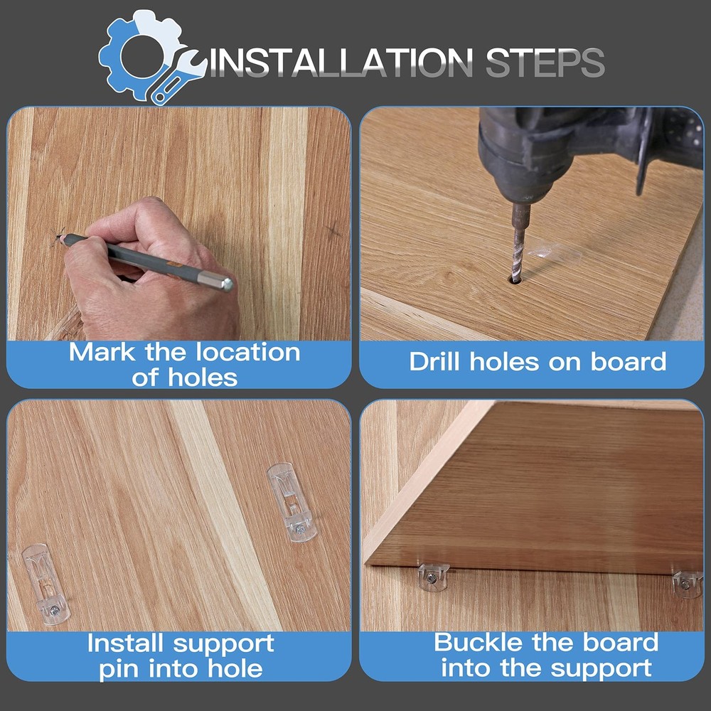 30PCS 5mm Locking Shelf Support Pegs Clear