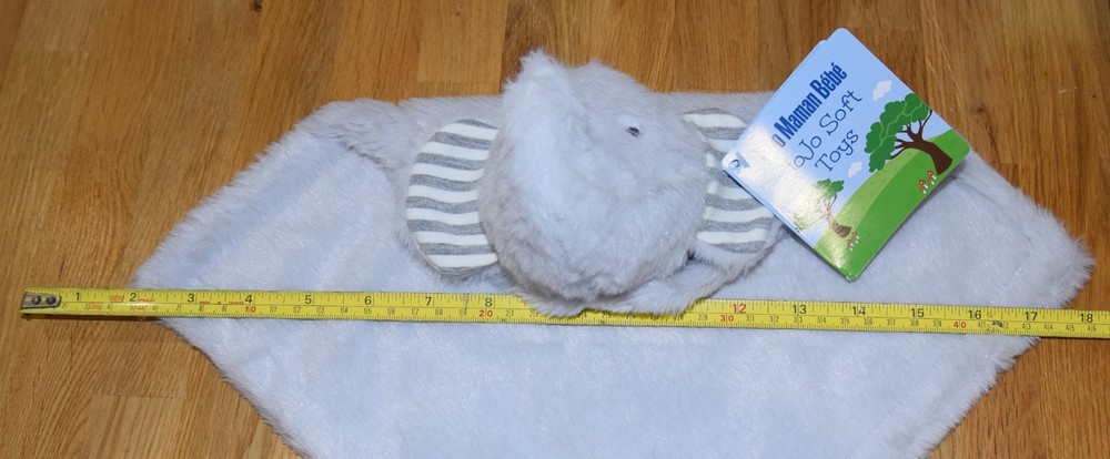 Jojo Maman Bebe Grey Elephant Soft Hug Baby Comforter Blanket