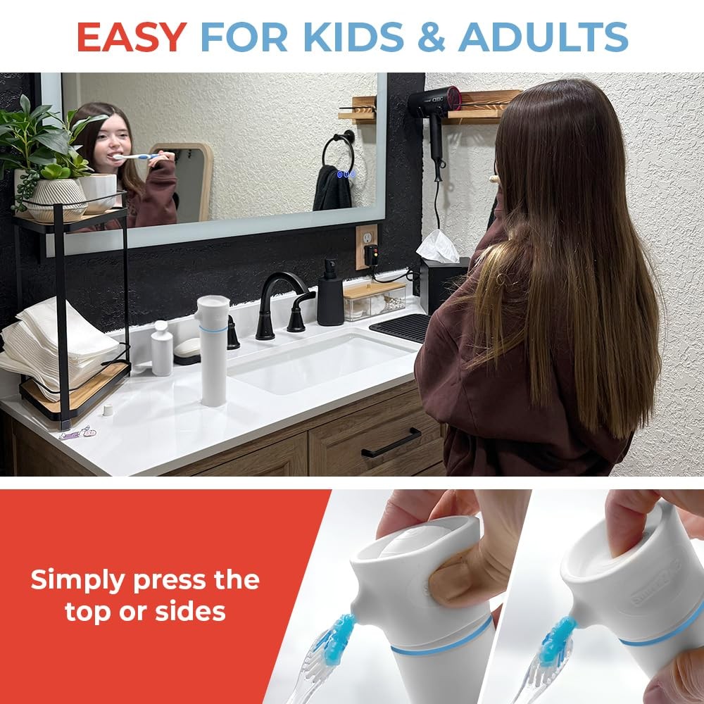 SqueezMe EasyPump Toothpaste Dispenser System - No-Mess Toothpaste Dispenser ...