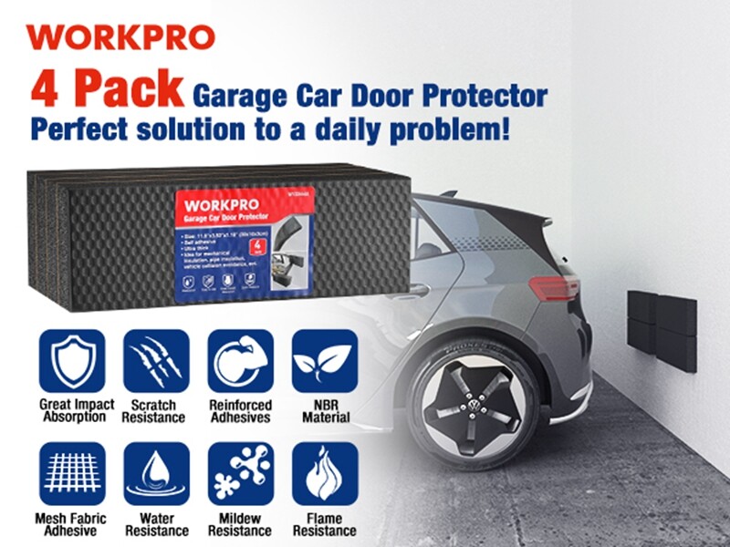 WORKPRO Garage Wall Protector 4 Pack Car Door Protector for Collision Protection