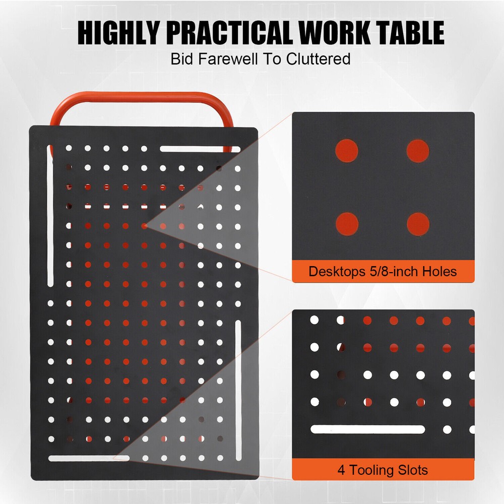 Welding Table 1200lbs Loading Capacity Steel Welding Workbench 36'' x 24''