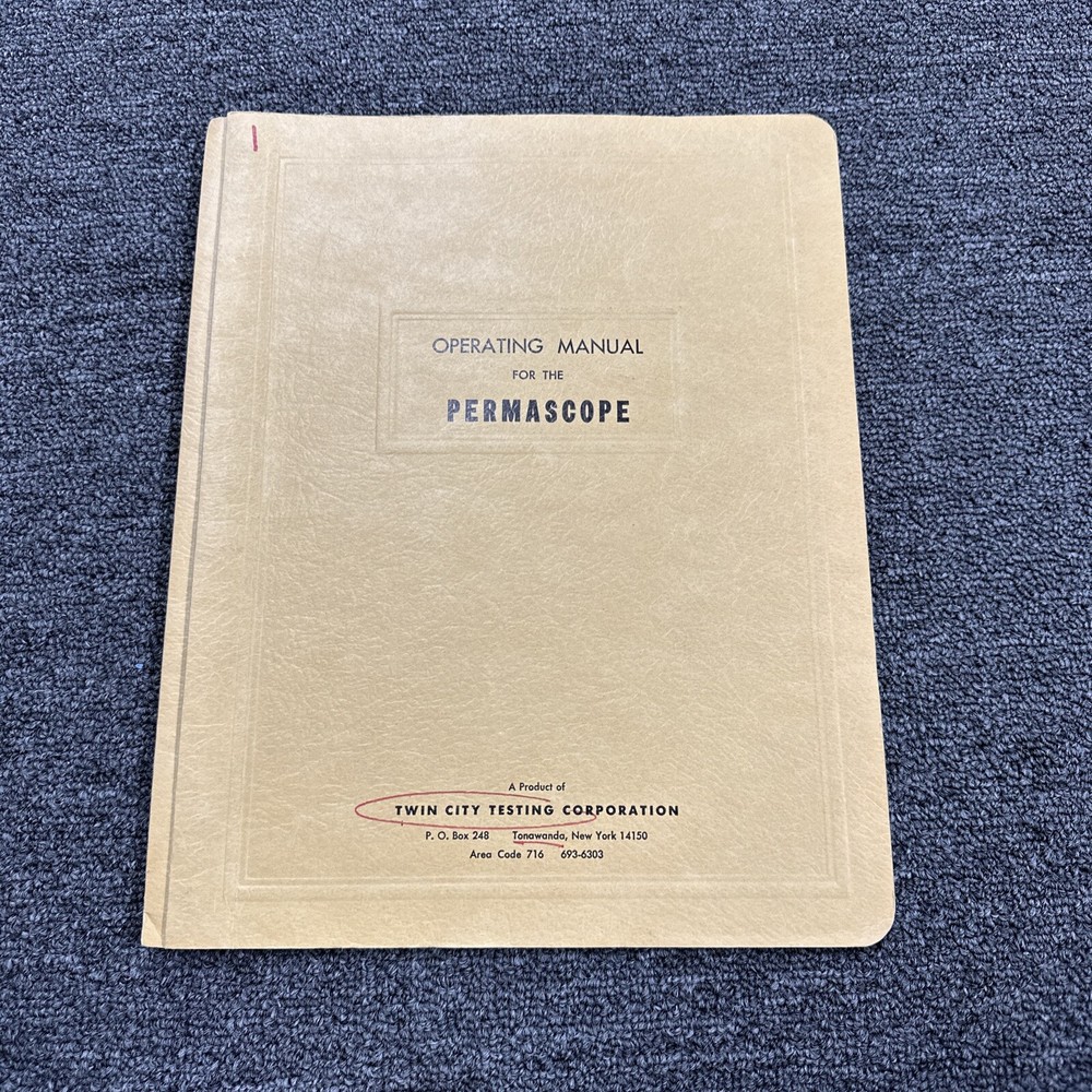 Twin City Testing Type ES-4e... & ES-4E...NB Permascope Operating Manual