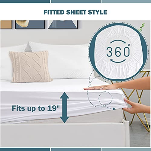 2 Pack Waterproof Mattress Protector Deep Pocket Twin Smooth White - 2 Packs